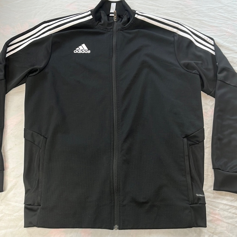 Adidas men’s climalite track jacket three stripe size large
